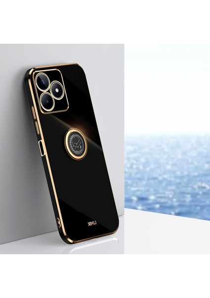 Xınlı Realme C53 (KÜRESEL)/C53 (HINDISTAN)/C51 Halkalı Kickstand Telefon Kılıfı Elektrokaplama Tpu Telefon Arka Kapağı-Siyah (Yurt Dışından) indirimleri