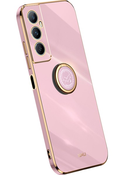 Xınlı Realme C65 4g Kılıf Halka Tutucu Kickstand Elektrokaplama Tpu Telefon Kılıfı-Mor (Yurt Dışından)