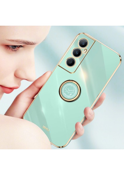 Xınlı Realme C65 4g Kılıf Halka Tutucu Kickstand Elektrokaplama Tpu Telefon Kılıfı-Mor (Yurt Dışından) modelleri