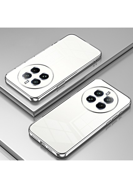 Realme 12 Pro 5g/12 Pro+5g Tpu Düşmeye Lı Kapaklı Galvanik Cep Telefonu Kılıfı-Gümüş (Yurt Dışından)
