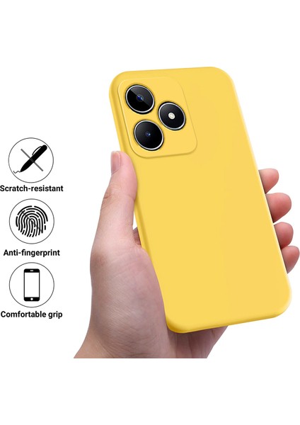 Realme C51S 4g Kılıf Sıvı Silikon Çizilmez Telefon Kılıfı El Askısı Ile-Sarı (Yurt Dışından) fiyatları