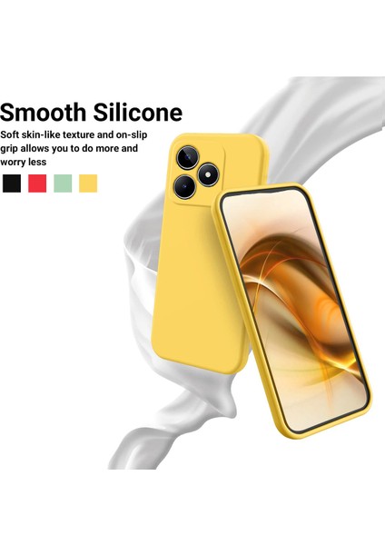 Realme C51S 4g Kılıf Sıvı Silikon Çizilmez Telefon Kılıfı El Askısı Ile-Sarı (Yurt Dışından) indirimleri