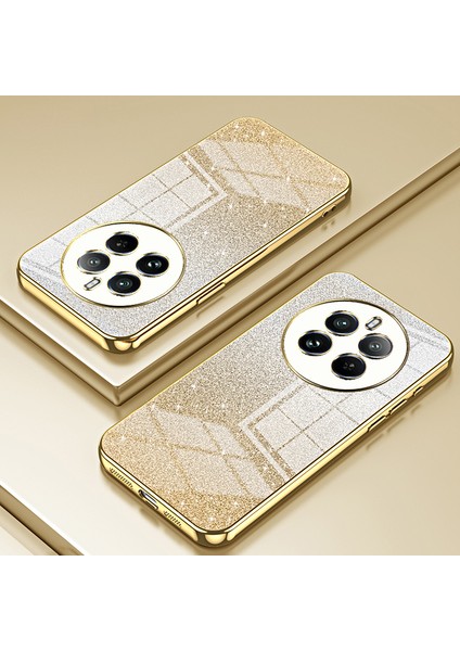 Realme 12 Pro 5g/12 Pro+5g Elektrokaplamalı Çizilmez Tpu Kabuk Degrade Parıltılı Cep Telefonu Kılıfları-Altın (Yurt Dışından) indirimleri