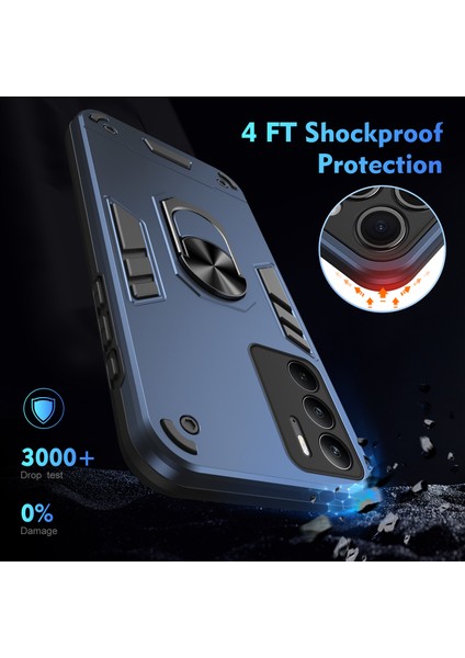 Realme C75 Kılıf Pc+Tpu Drop Defend Telefon Kılıfı Halkalı Ayaklık-Mavi (Yurt Dışından) indirimleri