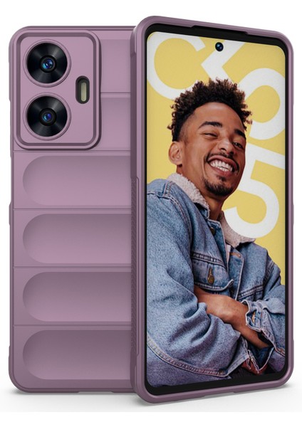 Realme C55 4g Esnek Tpu Telefon Kılıfı Çizilmez Sağlam Arka Kapak-Açık Mor (Yurt Dışından)
