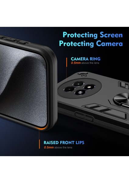 Realme 13 5g Kılıf Pc+Tpu Drop Defend Telefon Kılıfı Halkalı Ayaklıklı-Siyah (Yurt Dışından) fırsatları