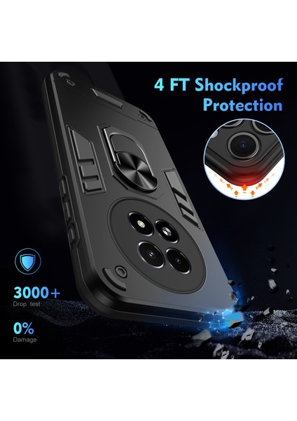 Realme 13 5g Kılıf Pc+Tpu Drop Defend Telefon Kılıfı Halkalı Ayaklıklı-Siyah (Yurt Dışından) indirimleri