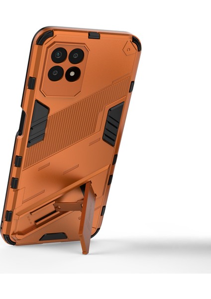 Kickstand Tasarım Sert Pc + Yumuşak Tpu Düşmeye Karşı Hibrit Telefon Kılıfı Realme 8i/narzo 50 4g-Turuncu (Yurt Dışından) indirimleri