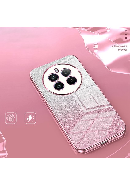 Realme 12 Pro 5g/12 Pro+5g Elektrolizle Kaplanmış Çizilmez Tpu Kabuk Degrade Parıltılı Cep Telefonu Kılıfları-Gümüş (Yurt Dışından)