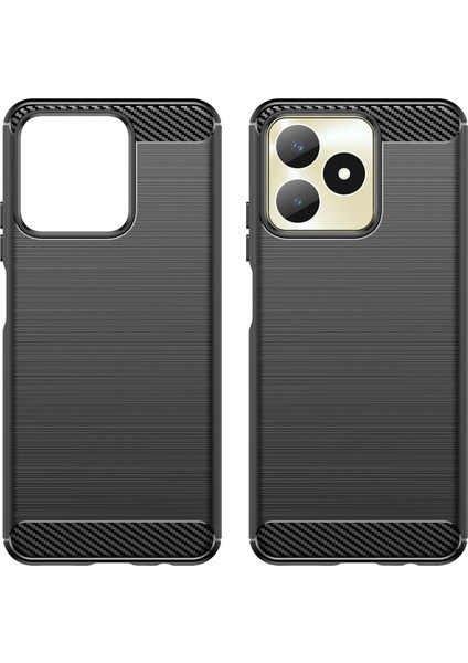 Realme C53(GLOBAL)/C53(HINDISTAN)/C51 Kılıf Darbeye Dayanıklı Tpu Kabuk Karbon Fiber Doku Telefon Kılıfı-Siyah (Yurt Dışından) modelleri
