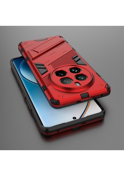 Realme 12 Pro 5g/12 Pro+5g Kılıf Pc+Tpu Darbeye Dayanıklı Zırhlı Telefon Kılıfı Kickstand Ile-Kırmızı (Yurt Dışından)