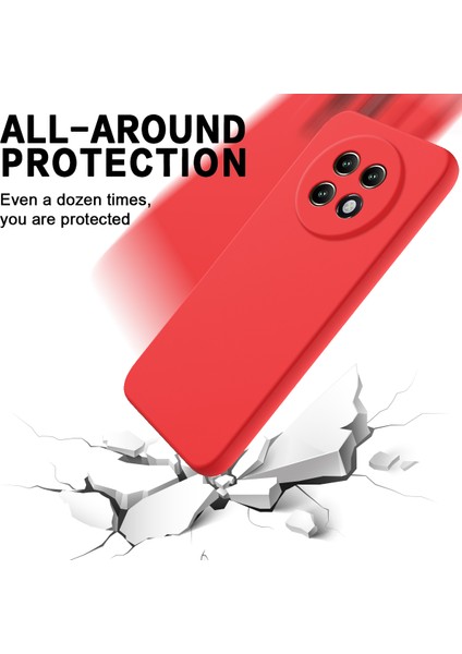 Realme P1 Speed ​​5g Kılıf Sıvı Silikon Telefon Arka Kapağı El Kayışı Ile-Kırmızı (Yurt Dışından) modelleri