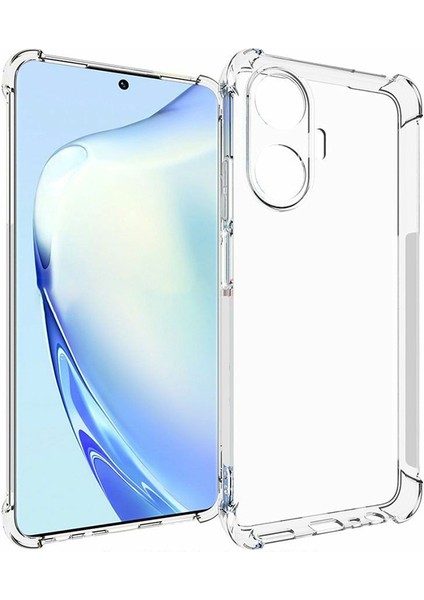 Realme C55 Kaymaz Şeffaf Telefon Kılıfı Dört Köşe Hava Yastığı Şok Emici Köşe Esnek Tpu Kapak (Yurt Dışından)