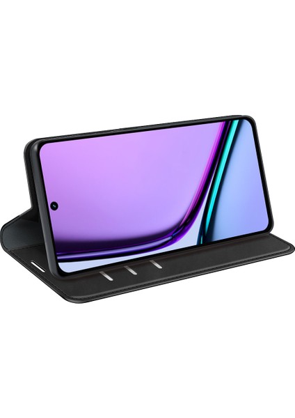 Realme C67 4g Kılıf Pu Deri Kart Tutucu Manyetik Kapatma Telefon Kılıfı-Siyah (Yurt Dışından) modelleri