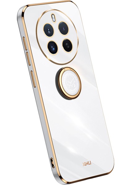 Xınlı Realme 12 Pro 5g/12 Pro+5g Kickstand Kılıf Tpu Galvanik Arka Telefon Kılıfı-Beyaz (Yurt Dışından)
