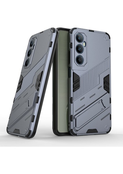 Realme C65 4g Kılıf Pc+Tpu Çizilmez Telefon Kılıfı Katlanabilir Ayaklı-Gri (Yurt Dışından) modelleri