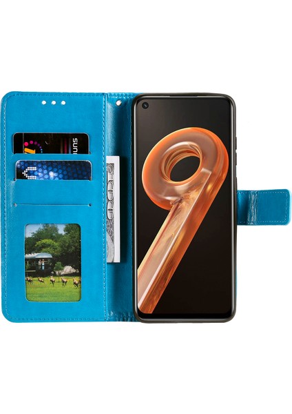 Realme 9i/oppo A36/A76 Baskılı Mandala Çiçek Pu Deri Kılıf Görüntüleme Standı Cüzdan Folio Flip Kılıf Bilek Kayışı Ile-Mavi (Yurt Dışından) fırsatları