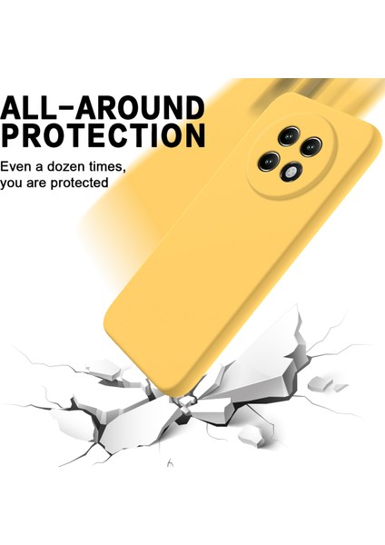 Realme P1 Speed ​​5g Kılıf Sıvı Silikon Telefon Arka Kapağı El Kayışı Ile-Sarı (Yurt Dışından) modelleri