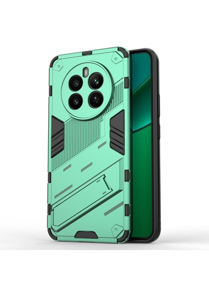 Realme 12 4g/12+5g Kılıf Kickstand Pc+Tpu Koruyucu Sert Telefon Kılıfı-Yeşil (Yurt Dışından)