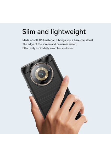 Realme Narzo 60 Pro 5g Fırçalanmış Tpu Telefon Kılıfı Karbon Fiber Doku Çizilmez Arka Kapak-Kırmızı (Yurt Dışından) fiyatları