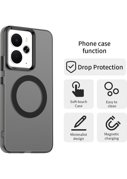 Realme 14 5g Kılıf Magsafe Anti Drop Hibrit Telefon Arka Kapağı ile Uyumlu-Siyah (Yurt Dışından) modelleri