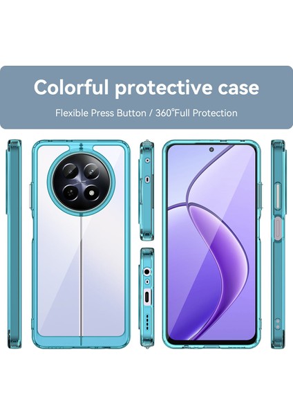 Realme 13 5g/12 5G/12X 5g/narzo N65 5g/narzo 70X 5G/C65 5g Kılıf Tpu+Akrilik Telefon Kılıfı-Şeffaf Mavi (Yurt Dışından) fiyatları