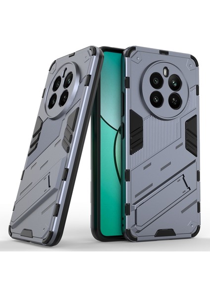 Realme 12 4g/12+5g Kılıf Kickstand Pc+Tpu Koruyucu Sert Telefon Kılıfı-Gri (Yurt Dışından) modelleri
