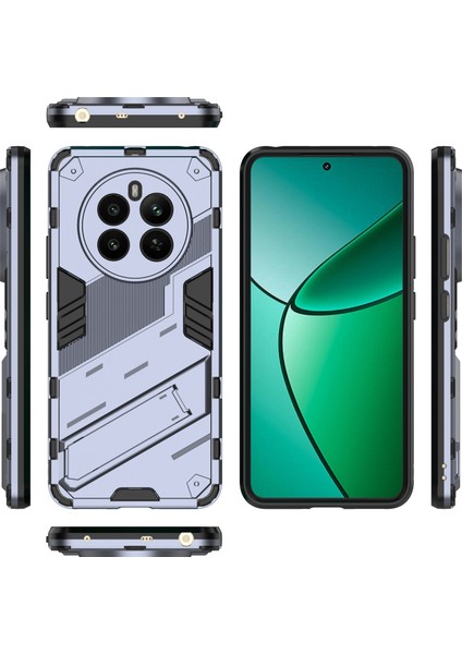 Realme 12 4g/12+5g Kılıf Kickstand Pc+Tpu Koruyucu Sert Telefon Kılıfı-Gri (Yurt Dışından) fırsatları