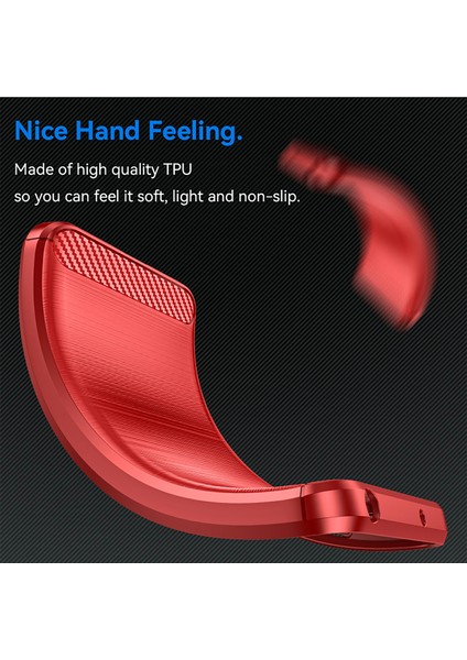 Realme Gt Neo6 5g/gt 6t 5g/gt 6 5g Kılıf Karbon Fiber Doku Tpu Fırçalanmış Telefon Kılıfı-Kırmızı (Yurt Dışından)