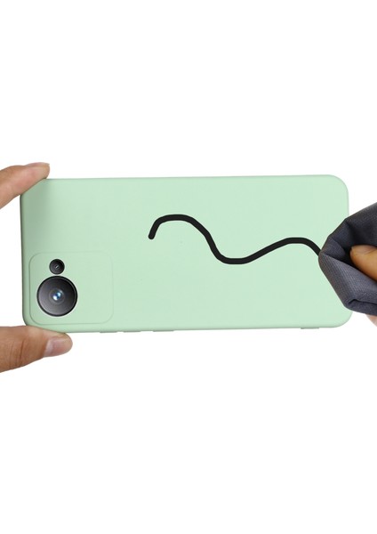 Realme C30 4g Için Sıvı Silikon Telefon Kılıfı Darbeye Dayanıklı Kılıf Yumuşak Mikrofiber Astar Düşmeye Karşı Koruyucu Kılıf Kayışlı-Yeşil (Yurt Dışından) indirimleri