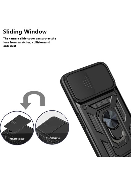 Halka Kickstand Tasarım Telefon Kılıfı Kamera Kayar Kapak Pc + Tpu Düşmeye Dayanıklı Hibrit Telefon Koruyucu Realme 8i/narzo 50 4g-Yeşil (Yurt Dışından) indirimleri