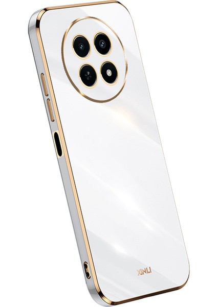 Xınlı Realme 12 5G/12X 5g Kılıf Galvanik Tasarım Tpu Çizilmez Telefon Kılıfı-Beyaz (Yurt Dışından)