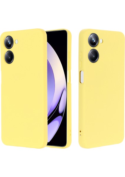 Realme 10 4g Hassas Kesik Telefon Kılıfı Sıvı Silikon Düşmeye Dayanıklı Arka Kapak Kayışlı-Sarı (Yurt Dışından) fiyatları