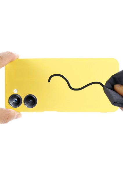Realme 10 4g Hassas Kesik Telefon Kılıfı Sıvı Silikon Düşmeye Dayanıklı Arka Kapak Kayışlı-Sarı (Yurt Dışından) indirimleri