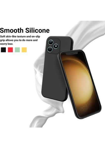 Realme Note 50 4g Kılıf Bilek Kayışlı Sıvı Silikon Telefon Kılıfı-Siyah (Yurt Dışından)