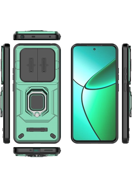 Realme 12 4g/12+5g Kılıf Pc+Tpu Koruyucu Telefon Kılıfı Sürgülü Kamera Koruyucu-Yeşil (Yurt Dışından) indirimleri