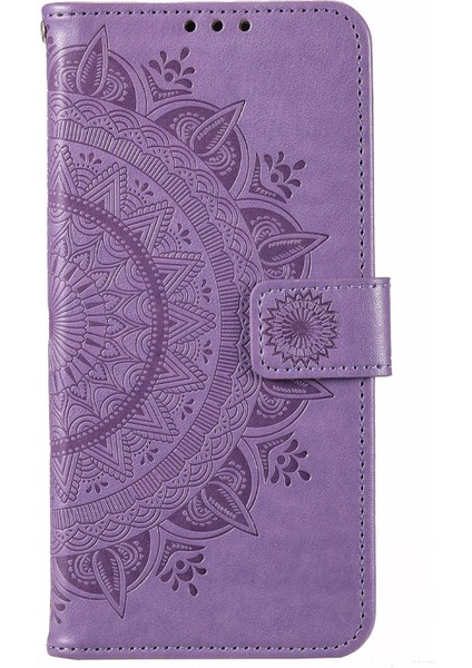 Realme C30 4g Için Mandala Çiçek Desenli Baskılı Telefon Kılıfı, Pu Deri El Kayışı Tasarımı Manyetik Düşmeye Karşı Kapak Standı Cüzdan-Mor (Yurt Dışından) indirimleri