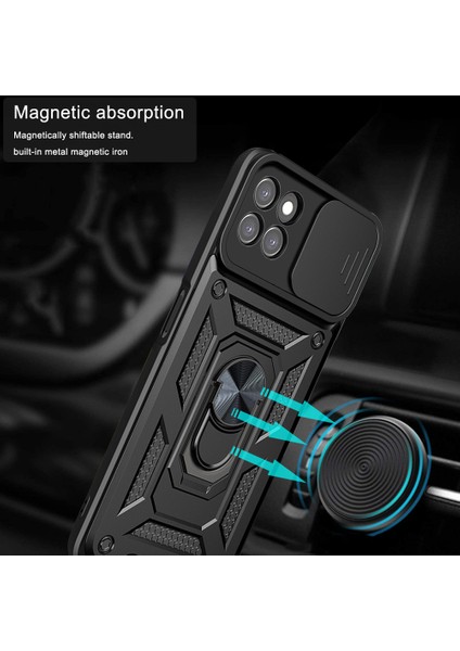 Halka Kickstand Tasarım Telefon Kılıfı Kamera Kayar Kapak Pc + Tpu Düşmeye Dayanıklı Hibrit Telefon Koruyucu Realme 8i/narzo 50 4g-Gül Altın (Yurt Dışından) fiyatları