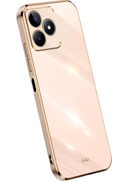 Xınlı Realme C53 (KÜRESEL)/C53 (HINDISTAN)/C51 Için Çizilmez Tpu Telefon Kılıfı, Elektrokaplama Kenar Telefon Kılıfı-Pembe (Yurt Dışından)