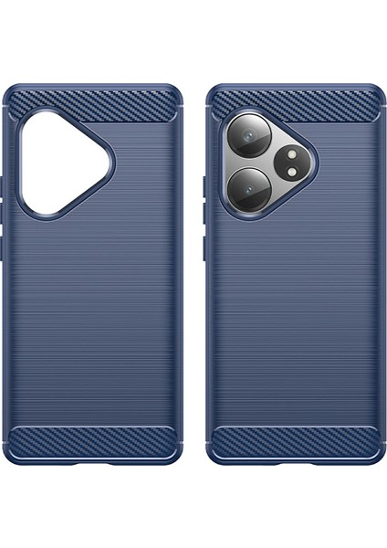 Realme Gt Neo6 5g/gt 6t 5g/gt 6 5g Kılıf Karbon Fiber Doku Tpu Fırçalanmış Telefon Kılıfı-Mavi (Yurt Dışından)