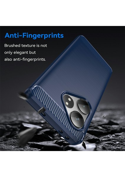 Realme Gt Neo6 5g/gt 6t 5g/gt 6 5g Kılıf Karbon Fiber Doku Tpu Fırçalanmış Telefon Kılıfı-Mavi (Yurt Dışından)
