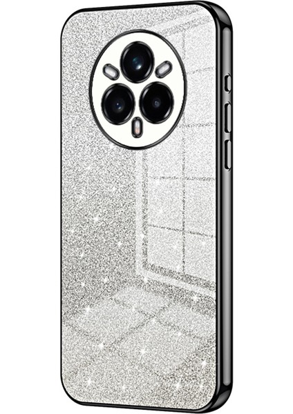 Realme 14 Pro+5g Kılıf Galvanik Degrade Parıltılı Tpu Telefon Kılıfı-Siyah (Yurt Dışından)