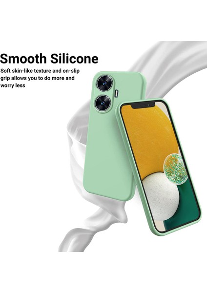 Realme Narzo N55 4g Sıvı Silikon Telefon Kılıfı Düşmeye Karşı Yumuşak Astarlı Telefon Kılıfı Askılı-Yeşil (Yurt Dışından) fırsatları