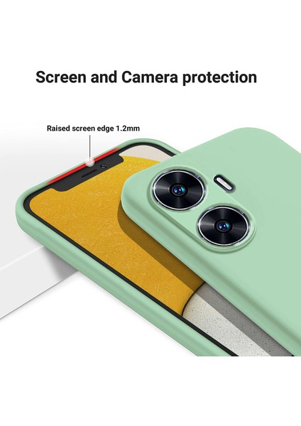 Realme Narzo N55 4g Sıvı Silikon Telefon Kılıfı Düşmeye Karşı Yumuşak Astarlı Telefon Kılıfı Askılı-Yeşil (Yurt Dışından) indirimleri
