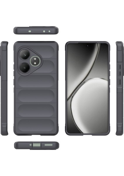 Realme Gt Neo6 Se 5g/gt 6 5g/gt 6t 5g Kılıf Tpu Düşme Korumalı Kabuk Telefon Kılıfı-Koyu Gri (Yurt Dışından)