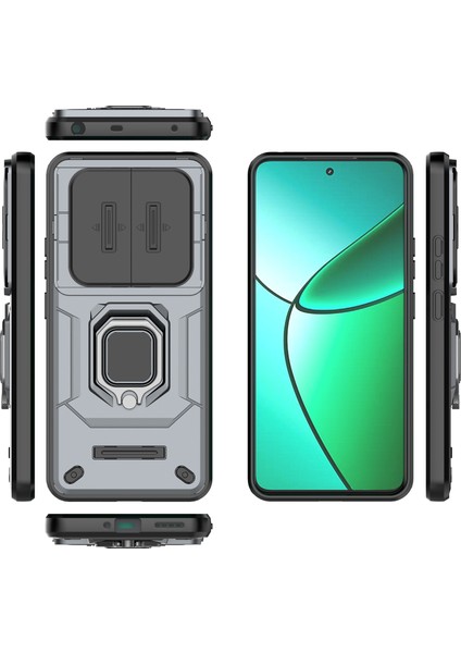Realme 12 4g/12+5g Kılıf Pc+Tpu Koruyucu Telefon Kılıfı Sürgülü Kamera Koruyucu-Gri (Yurt Dışından) indirimleri