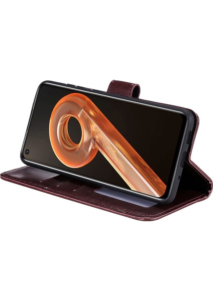 Realme 9i/oppo A36/A76 Baskılı Mandala Çiçek Pu Deri Kılıf Görüntüleme Standı Cüzdan Folio Flip Kılıf Bilek Kayışı Ile-Kahverengi (Yurt Dışından) indirimleri