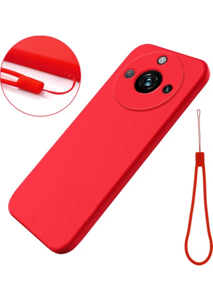 Realme Narzo 60 Pro 5g Telefon Kılıfı Kabuk Sıvı Silikon + Yumuşak Astar Çizilmez Kapak-Kırmızı (Yurt Dışından)