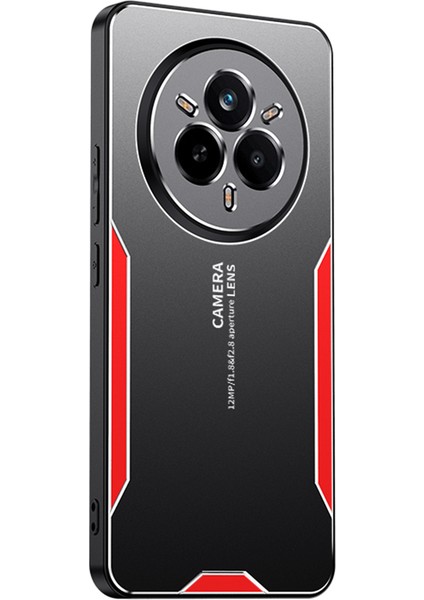 Realme 14 Pro 5g Telefon Kılıfı Alüminyum Alaşımlı Tpu Pc Arka Kapak-Kırmızı (Yurt Dışından)
