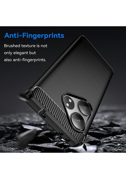 Realme Gt Neo6 5g/gt 6t 5g/gt 6 5g Kılıf Karbon Fiber Doku Tpu Fırçalanmış Telefon Kılıfı-Siyah (Yurt Dışından)